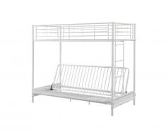 Lit mezzanine MODULO IV - 90x190cm- Avec banquette convertible - coloris blanc