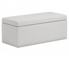 Banc coffre MADELY en simili - blanc