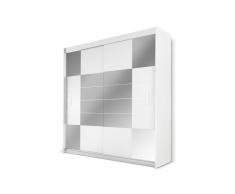 Armoire 2 portes coulissantes - Avec miroir - L203 cm - Blanc - ROVINJA