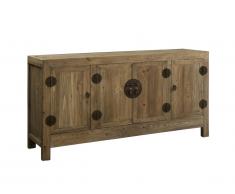 Buffet TRAPANO - 4 portes - Bois de sapin - Naturel
