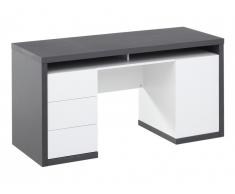 Bureau avec rangements IGOR III - Blanc et gris