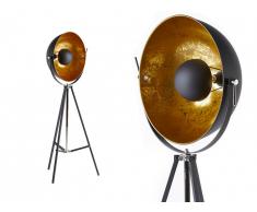 Lampadaire cinéma industriel MOVIE - H. 166 cm - Bicolore intérieur doré extérieur noir de la marque INSIDE ART