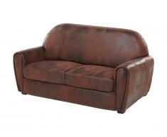Canapé 2/3 places microfibre aspect cuir vieilli club VICTORY II