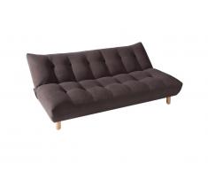 Canapé convertible clic-clac 3 places en tissu VINCENT II - Marron foncé