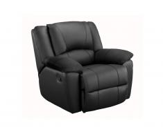 Fauteuil relax en cuir AROMA - Noir