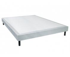 Sommier déco tapissier PARNASSE de DREAMEA - Gris chiné - 140 x 190 cm
