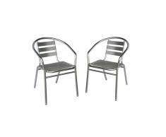 Lot de 2 chaises de jardin en aluminium - MONTMARTRE