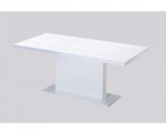 Table à manger SOLISTE - 6 couverts - MDF - Blanc laqué