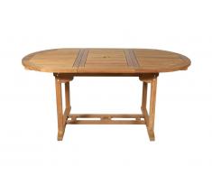 Table à manger de jardin extensible BYBLOS - Teck - L120-170cm