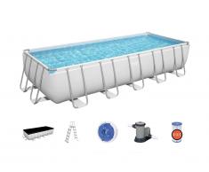 Piscine tubulaire rectangulaire KOTOMO de BESTWAY avec bâche - L732 x l366 x h132 cm