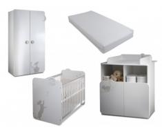 Pack Toute ma chambre Bébé - Collection CATTY + matelas 60x120 cm