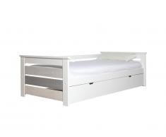 Lit gigogne banquette CELIANE - 2 x 90 x 190 cm - MDF - Blanc
