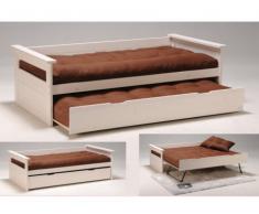 Lit gigogne banquette ALFONSO - 90x190cm - Sapin blanchi