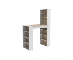 Meuble de bar avec rangements - MDF - Naturel et blanc - SKARN