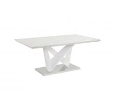 Table à manger TOLUCA - 6 couverts - MDF et Acier Chromé - Effet marbre