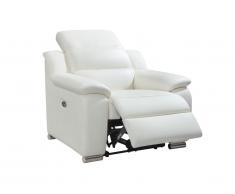 Fauteuil relax électrique en cuir ARENA III - Ivoire