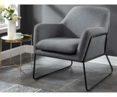 Fauteuil CRISTY en tissu et pieds en métal noir - Anthracite