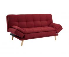 Canapé convertible clic-clac 3 places ZARINA en tissu - Rouge