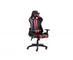 Fauteuil de bureau gamer XENO - Dossier inclinable - Simili - Noir et rouge