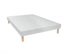 Sommier déco tapissier 14 lattes multiplis PANACEA de DREAMEA - Blanc - 160 x 200 cm