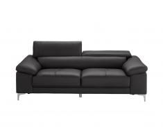 Canapé 3 places en cuir SOLANGE - Anthracite