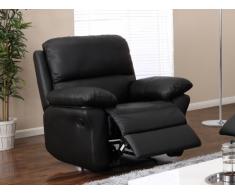 Fauteuil relax en cuir MILAGRO - Noir