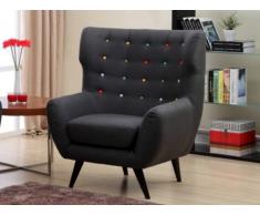 Fauteuil en tissu SERTI XL - Anthracite boutons multicolores