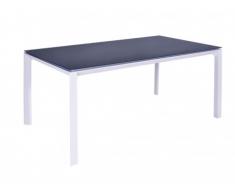 Table à manger de jardin MAHINA en aluminium - 6 couverts - L.160cm - Blanc