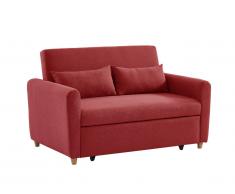 Canapé 2 places convertible en tissu AYLA - Rouge