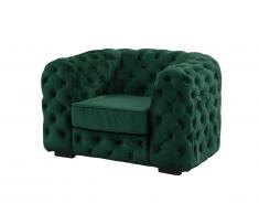 Fauteuil chesterfield STANLEY - Velours vert sapin
