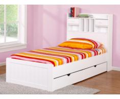 Lit MEDERICK avec rangements - 90x190cm - Pin blanc