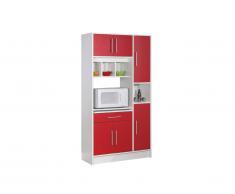 Buffet de cuisine MADY - 5 portes & 1 tiroir - Coloris rouge