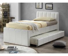 Lit gigogne ANDREA - 2x90x190cm - Simili blanc