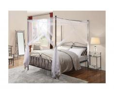 Lit à baldaquin MARQUISE - 140x190cm - Métal façon fer forgé