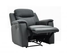 Fauteuil relax EVASION en cuir - gris