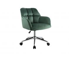 Chaise de bureau - Velours - Vert - Hauteur réglable - PEGA
