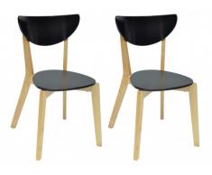 Lot de 2 chaises scandinaves KATERINA - MDF & Bois - Noir