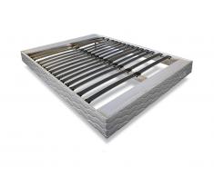 Sommier à lattes DUNLOLATT de DUNLOPILLO - 2x14 lattes souples - Sans pieds - Gris - 140 x 190 cm