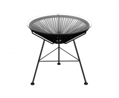 Table de jardin en fils de résine tressés - noir - ALIOS