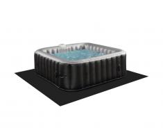 Spa gonflable carré 6 personnes B-COSY - L185 x P185 x H65 cm - 140 buses d'air - Noir et gris