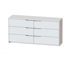 Commode LUCILE II - 6 tiroirs - MDF - Blanc