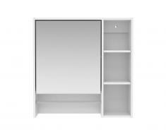 Armoire murale de salle de bain avec miroir et porte-serviette - DRANGA - Blanc
