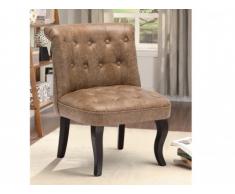 Fauteuil crapaud MELOSIA - Simili aspect cuir vieilli
