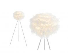 Lampadaire trépied en plumes NUAGE - 54 x 54 x 150 cm - Blanc