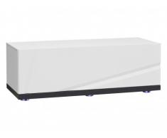 Meuble TV CALYPSO - 1 porte - 110cm - Coloris : Blanc laqué & Wengé