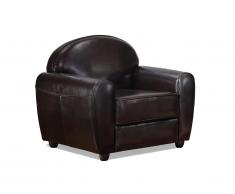 Fauteuil en cuir Bycast CLUB II - Marron