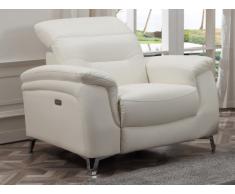 Fauteuil relax électrique en cuir AVILA - Blanc