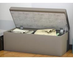 Banc coffre MADELY en simili - Taupe