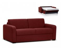 Canapé 3 places convertible express FLAVIEN en tissu - Rouge