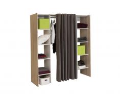 Dressing extensible EMERIC - L.112/185 cm - Chêne et taupe